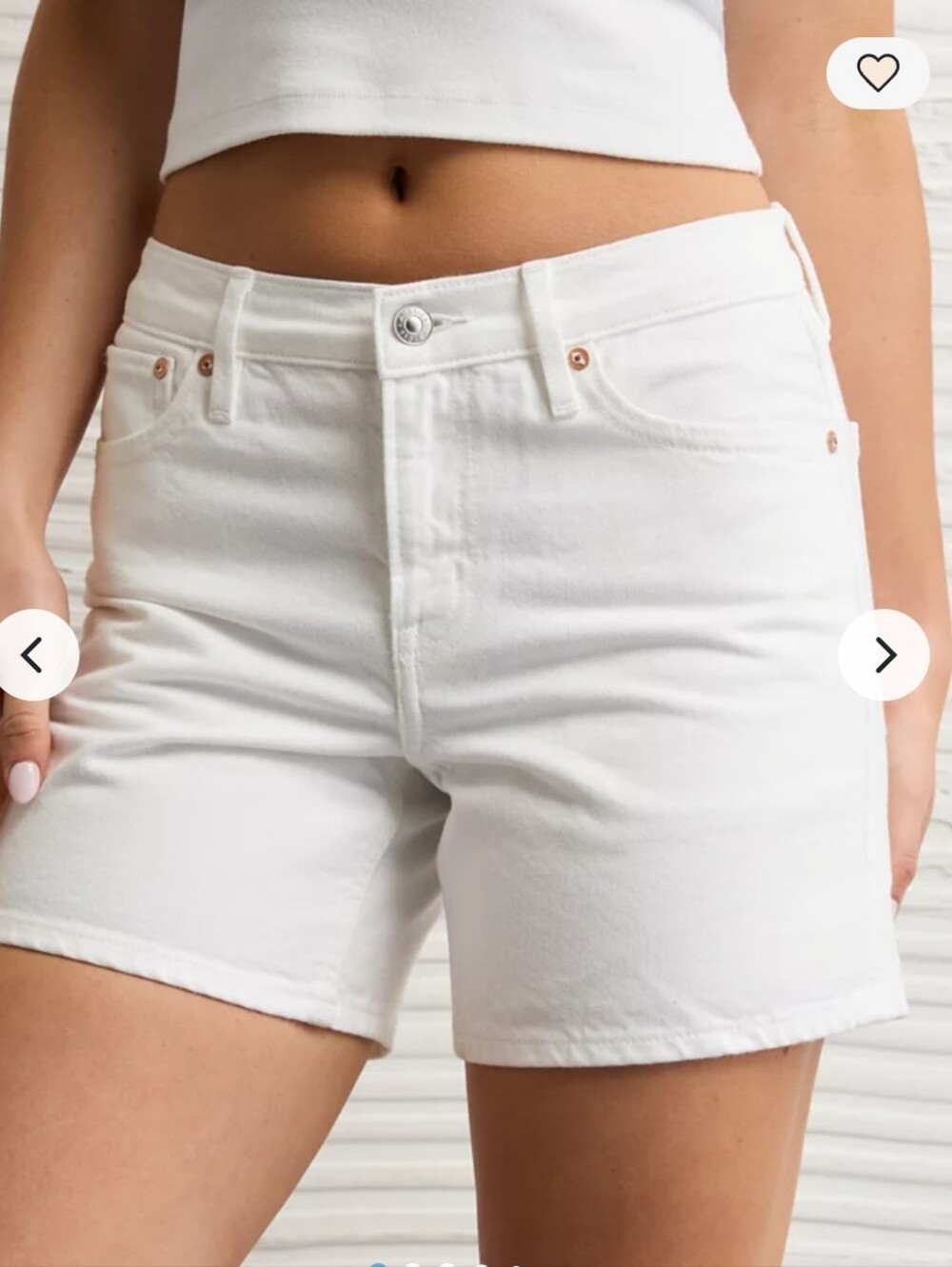 10. American Eagle White Midi Shorts